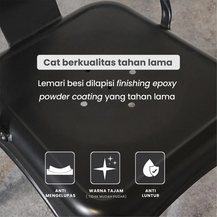 PIRA - KORG LC KURSI CAFE / KURSI BESI / KURSI MAKAN / KURSI OUTDOOR / BANGKU BESI warna BLACK - PIRA - foto 4