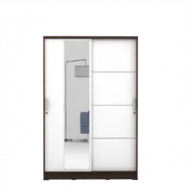 PIRA METROPOLIS - ALBA BAZ SL120LT LEMARI PAKAIAN 2 PINTU GESER warna AMERICAN WALNUT - WHITE - METROPOLIS - foto 3