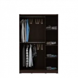 PIRA METROPOLIS - ALBA BAZ SL120LT LEMARI PAKAIAN 2 PINTU GESER warna AMERICAN WALNUT - WHITE - METROPOLIS - foto 6
