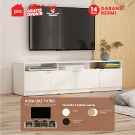 PIRA METROPOLIS - ALBA BAZ TV160 MEJA TV / RAK TV warna WHITE - METROPOLIS - foto 1