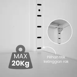 PIRA - BOLT MSR DR RAK SEPATU / LEMARI SEPATU BESI / RAK BESI SERBAGUNA warna WHITE - PIRA - foto 9