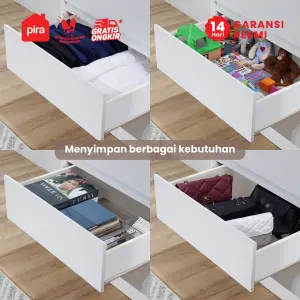 PIRA -  LINUS CH3+3 LEMARI LACI warna WHITE SM - PIRA - foto 7