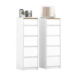 PIRA METROPOLIS OX -  HIRO CHDS5 LEMARI LACI 5 SUSUN DENGAN KACA warna WHITE - PRO OAK - PIRA METROPOLIS OX - foto 2