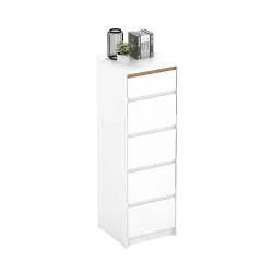 PIRA METROPOLIS OX -  HIRO CHDS5 LEMARI LACI 5 SUSUN DENGAN KACA warna WHITE - PRO OAK - PIRA METROPOLIS OX - foto 4
