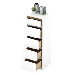 PIRA METROPOLIS OX -  HIRO CHDS5 LEMARI LACI 5 SUSUN DENGAN KACA warna WHITE - PRO OAK - PIRA METROPOLIS OX - foto 5