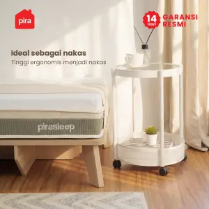 PIRA -  ONI ROUND PET SERIES MEJA SAMPING / MEJA NAKAS / MEJA KOPI / MEJA SUDUT / MEJA KECIL DENGAN RODA warna WHITE - PIRA - foto 8