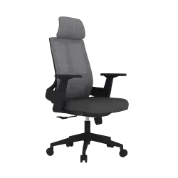 WORKDESIGN - AHSOKA PC PR KURSI KANTOR / KURSI KERJA ERGONOMIS DENGAN SANDARAN KEPALA DAN LUMBAR SUPPORT warna DARK GREY - BLACK - WORKDESIGN - foto 7