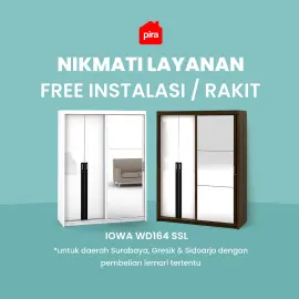 PIRA - IOWA WD164 SSL GL LEMARI PAKAIAN PINTU GESER warna WHITE GL - BLACK GL - PIRA - foto 2
