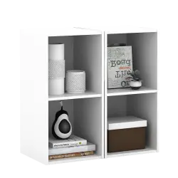 PIRA METROPOLIS -  HAKO SU 2X1 RAK 2 SUSUN / RAK SUSUN SERBAGUNA / RAK BUKU warna WHITE - PIRA METROPOLIS - foto 4