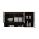 PIRA METROPOLIS - ALBA BAZ KC WU120 RB RAK DAPUR GANTUNG / RAK DINDING 3 PINTU DENGAN RAK BUMBU warna AMERICAN WALNUT - WHITE - METROPOLIS - foto 3