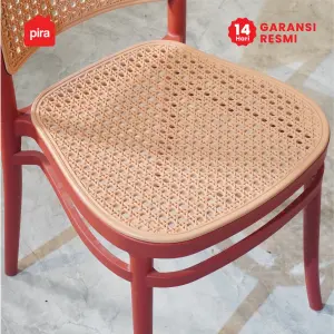 PIRA - RATTA DC KURSI ROTAN PLASTIK / KURSI MAKAN / KURSI TERAS / KURSI SANTAI / KURSI CAFE / KURSI PLASTIK warna RED - BROWN - PIRA - foto 5