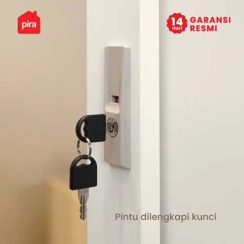 PIRA - SCHON AVA 120 MWDSL LEMARI PAKAIAN BESI SLIDING / PINTU GESER warna WHITE - PIRA - foto 7