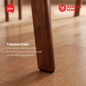 PIRA BAVARIAN - SIV DTS MEJA MAKAN SET DENGAN 4 KURSI warna DARK BROWN - BLACK - PIRA - foto 10