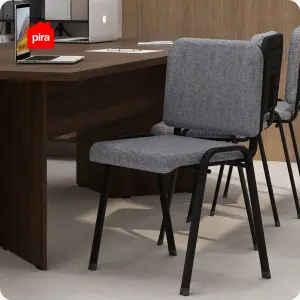 PIRA WORK - BOBA VC KURSI MEETING / KURSI SUSUN / KURSI HADAP / KURSI KANTOR / KURSI KERJA / ISO CHAIR warna DARK GREY - PIRA WORK - foto 3