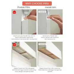PIRA - LINUS CH4 LEMARI LACI warna WHITE SM - PRO OAK - LINES - PIRA - foto 7