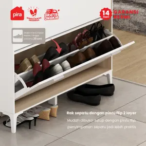 PIRA METROPOLIS OX -  HIRO SR110 RAK SEPATU / LEMARI SEPATU / RAK SEPATU SUSUN TERTUTUP warna WHITE - PRO OAK - PIRA METROPOLIS - foto 6