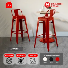 PIRA - KORG HC KURSI BAR / KURSI CAFE / KURSI BESI warna RED - PIRA - foto 1