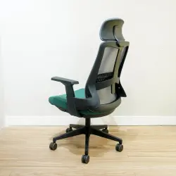 WORKDESIGN - AHSOKA PC PR KURSI KANTOR / KURSI KERJA ERGONOMIS DENGAN SANDARAN KEPALA DAN LUMBAR SUPPORT warna DARK GREY - BLACK GREEN - WORKDESIGN - foto 3