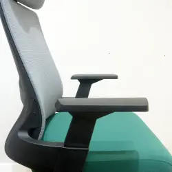 WORKDESIGN - AHSOKA PC PR KURSI KANTOR / KURSI KERJA ERGONOMIS DENGAN SANDARAN KEPALA DAN LUMBAR SUPPORT warna DARK GREY - BLACK GREEN - WORKDESIGN - foto 5