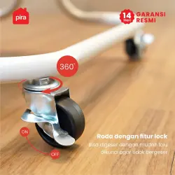 PIRA METROPOLIS -  KOJI PKT3 RAK TROLI / RAK PENYIMPANAN / RAK SERBAGUNA / RAK PLASTIK SUSUN DENGAN RODA warna WHITE - PIRA METROPOLIS - foto 6