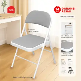 PIRA - SOLO AVA CH45 KURSI LIPAT OUTDOOR / KURSI LIPAT / KURSI CAFE warna WHITE - GREY - PIRA - foto 1