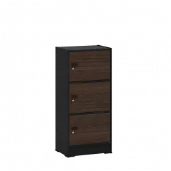 PIRA METROPOLIS OX - ARUNA RSG 3 RAK SERBAGUNA / RAK SUSUN 3 PINTU warna BLACK - AMERICAN WALNUT - PIRA METROPOLIS OX - foto 3