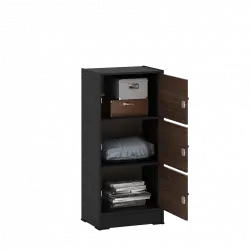 PIRA METROPOLIS OX - ARUNA RSG 3 RAK SERBAGUNA / RAK SUSUN 3 PINTU warna BLACK - AMERICAN WALNUT - PIRA METROPOLIS OX - foto 4