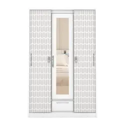PIRA - KELSEY 3A SSL MWD LEMARI PAKAIAN BESI 3 PINTU SLIDING / PINTU GESER warna WHITE - PIRA - foto 2