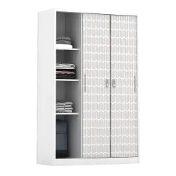 PIRA - KELSEY 3A SSL MWD LEMARI PAKAIAN BESI 3 PINTU SLIDING / PINTU GESER warna WHITE - PIRA - foto 3
