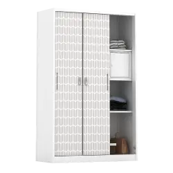 PIRA - KELSEY 3A SSL MWD LEMARI PAKAIAN BESI 3 PINTU SLIDING / PINTU GESER warna WHITE - PIRA - foto 4