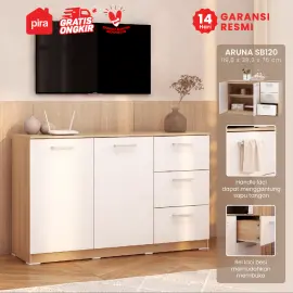 PIRA METROPOLIS OX -  ARUNA SB120 BUFET / RAK DAPUR / KITCHEN SET BAWAH DAPUR / LEMARI DAPUR warna PRO OAK - WHITE - PIRA METROPOLIS OX - foto 1
