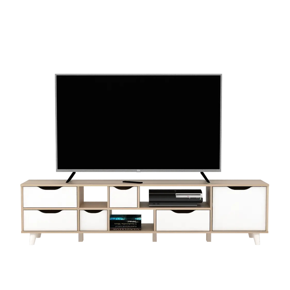 PIRA METROPOLIS OX -  FUJI TV150 MEJA TV / RAK TV MINIMALIS warna PRO OAK - WHITE - PIRA METROPOLIS OX - foto 4