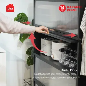 PIRA - REGALL AVA MSU 80T4 LEMARI DAPUR / RAK DAPUR / RAK DAPUR BESI / RAK SUSUN SERBAGUNA warna BLACK - PIRA - foto 6
