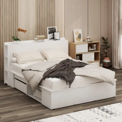 PIRA - MORGAN BD 160 DIPAN / RANJANG / TEMPAT TIDUR DENGAN LACI PENYIMPANAN warna WHITE - PIRA - foto 8