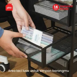 PIRA METROPOLIS - ALVA MCH3 RAK LACI BESI / DRAWER PENYIMPANAN BESI / RAK SUSUN BESI / LACI DOKUMEN warna BLACK - PIRA METROPOLIS - foto 5