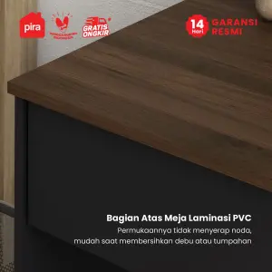 PIRA METROPOLIS OX - ARUNA DK121 MEJA KERJA / MEJA BELAJAR DENGAN LACI warna BLACK - BROWN WALNUT - PIRA METROPOLIS OX - foto 4