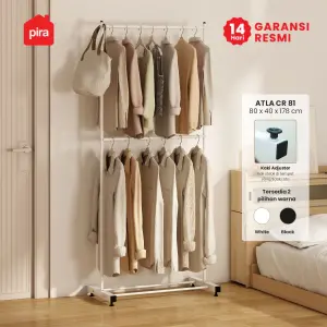 PIRA - ATLA CR 81 RAK GANTUNG BAJU / STAND GANTUNGAN / STAND HANGER / RAK BESI warna WHITE - PIRA - foto 1