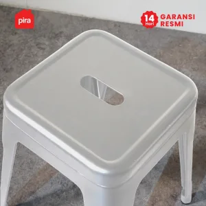 PIRA - KORG LC KURSI CAFE / KURSI BESI / KURSI MAKAN / KURSI OUTDOOR / BANGKU BESI warna WHITE - PIRA - foto 2