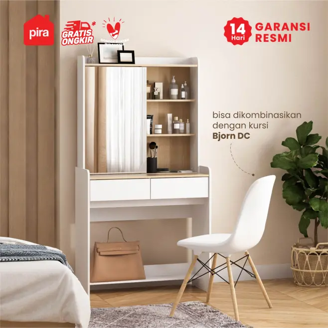 PIRA METROPOLIS -  SOLA DS80 SL MEJA RIAS DENGAN STOP KONTAK warna WHITE - PRO OAK - PIRA METROPOLIS - foto 7