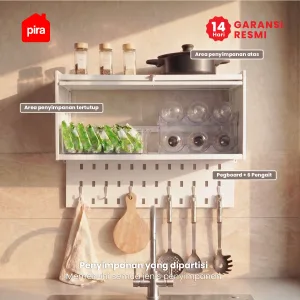 PIRA - DISH AVA MDR65 H RAK PIRING / RAK PIRING GANTUNG / RAK DAPUR / RAK WASTAFEL / RAK PENGERING PIRING warna WHITE - PIRA - foto 2