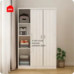PIRA - SAXON 3 SSL MWD LEMARI PAKAIAN BESI 3 PINTU warna WHITE - BAVARIAN - foto 2