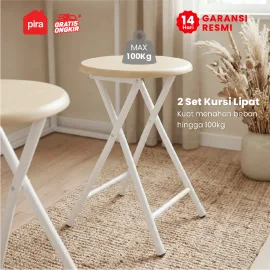 PIRA - FLIP FDTS90 MEJA MAKAN / MEJA MAKAN LIPAT SET 2 KURSI warna CREAM OAK - WHITE - PIRA - foto 7