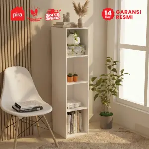 PIRA METROPOLIS -  HAKO SU 4X1 RAK 4 SUSUN / RAK SUSUN SERBAGUNA / RAK BUKU warna WHITE - PIRA METROPOLIS - foto 1
