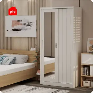 PIRA - SAXON 90 A MWDSL LEMARI PAKAIAN BESI SLIDING / PINTU GESER warna LIGHT MARBLE - WHITE - PIRA - foto 3