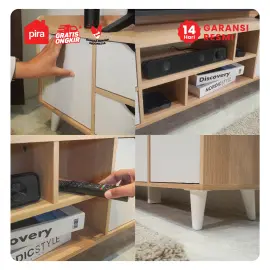 PIRA METROPOLIS OX - FUJI TV180 MEJA TV / RAK TV / LEMARI TV warna PRO OAK - WHITE - PIRA METROPOLIS OX - foto 5
