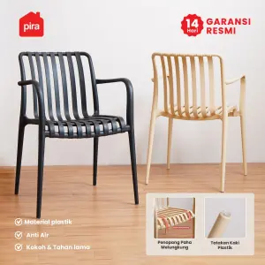 PIRA -  CHAI DC KURSI PLASTIK / KURSI MAKAN / KURSI BELAJAR / KURSI SANTAI / KURSI TERAS / KURSI CAFE warna BLACK - PIRA - foto 2