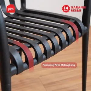 PIRA -  CHAI DC KURSI PLASTIK / KURSI MAKAN / KURSI BELAJAR / KURSI SANTAI / KURSI TERAS / KURSI CAFE warna BLACK - PIRA - foto 5