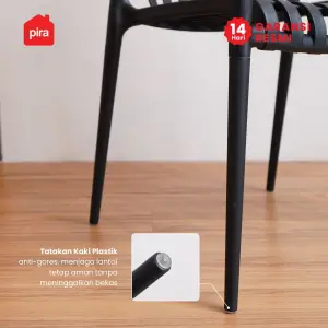 PIRA -  CHAI DC KURSI PLASTIK / KURSI MAKAN / KURSI BELAJAR / KURSI SANTAI / KURSI TERAS / KURSI CAFE warna BLACK - PIRA - foto 6