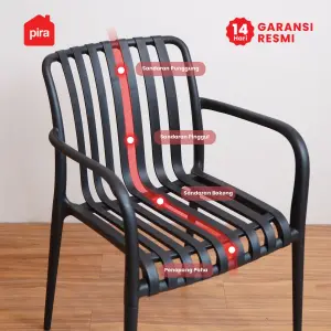 PIRA -  CHAI DC KURSI PLASTIK / KURSI MAKAN / KURSI BELAJAR / KURSI SANTAI / KURSI TERAS / KURSI CAFE warna BLACK - PIRA - foto 3