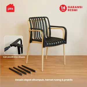 PIRA -  CHAI DC KURSI PLASTIK / KURSI MAKAN / KURSI BELAJAR / KURSI SANTAI / KURSI TERAS / KURSI CAFE warna BLACK - PIRA - foto 7